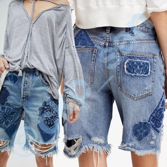 Free People Heart Breaker Patched & Embroidered Shorts Sz 26 - Picture 3 of 14